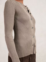 Cardigan Femme Personnalisé OEM & ODM, Col V Anti-Plis, Simple Boutonnage, Design Jacquard Décontracté avec Logo – Collection Automne