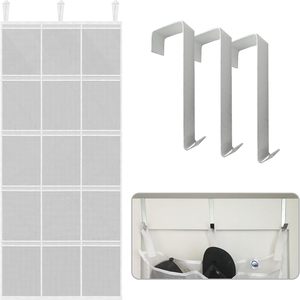 Portascarpe per l'organizzazione di scarpiere e deposito essenziale per le navi da crociera borsa appesa su porta with15pockets-white a maglie larghe - Product Image 5