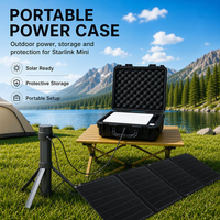Étui de protection étanche IP67 pour Starlink Mini avec intérieur en mousse personnalisé pour le rangement du panneau solaire et des câbles sur trépied