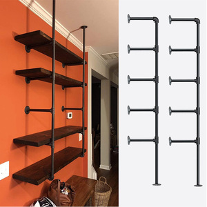 <span class=keywords><strong>Scaffale</strong></span> Industriale Retrò, Mensola a Parete, Supporto per Libreria, Ripiano Sospeso in <span class=keywords><strong>Ferro</strong></span> <span class=keywords><strong>Nero</strong></span>, Mensole Fai-da-Te in Tubo - Product Image 1