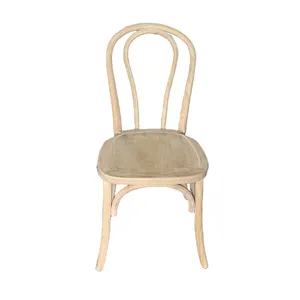 Fourniture d'usine sculptée à la main style rustique chaise de salle à manger sans bras en bois courbé chaise de restaurant