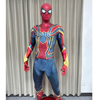 Fibre de verre grandeur nature spiderman statues personnage de film d'action super-héros sculpture marvel résine artisanat moule pour la décoration