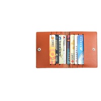 Dompet Kartu Lipat Tipis Bahan Kulit PU dengan Kancing Tekan, Banyak Slot Kartu Kredit, Dilengkapi Kantong Uang Tunai untuk Pria Wanita, Cocok untuk Perjalanan Sehari-hari