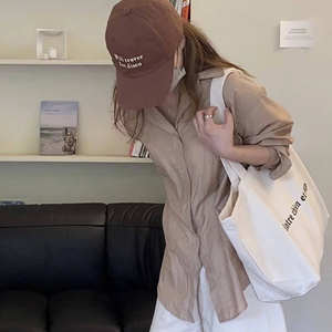 Sac à main en toile de coton grande capacité avec logo personnalisable, grand sac de shopping personnalisé pour femme - Product Image 3