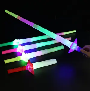 Multicolor Flashing Plastic LED Sword Folding Light Up Sword Wand Toy Sticks For Party Supplies