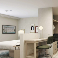 Ensemble de chambre d'hôtel 5 étoiles personnalisé au design moderne, en bois, marque Homewood Suites Hilton, origine Zhejiang, Chine, en promotion