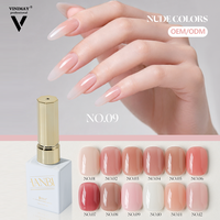 Vinimay Nail Art Supplies – Gel à ongles nude 15 ml, gelée translucide, kit de vernis 12 couleurs avec nuancier, vernis à ongles en gel personnalisé