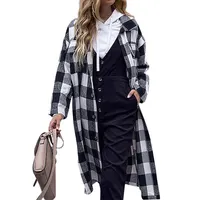Ms מעצב אופנה ג 'וקר גדול סריג קרדיגן אחת חזה דשי מעיל ארוך חם בתוספת-גודל נשים של החורף מעיל
