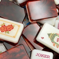 Set Mahjong Amerika Premium Fire + Fortune 160 Ubin 2-Lapisan Ukiran Miss Pearl Mahjong Natal