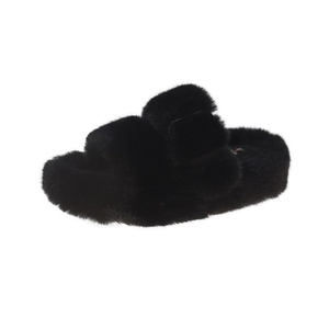 Pantoufles d'intérieur en fourrure de vison blanc pour femme, tendance et moelleuses, pour l'hiver - Product Image 4