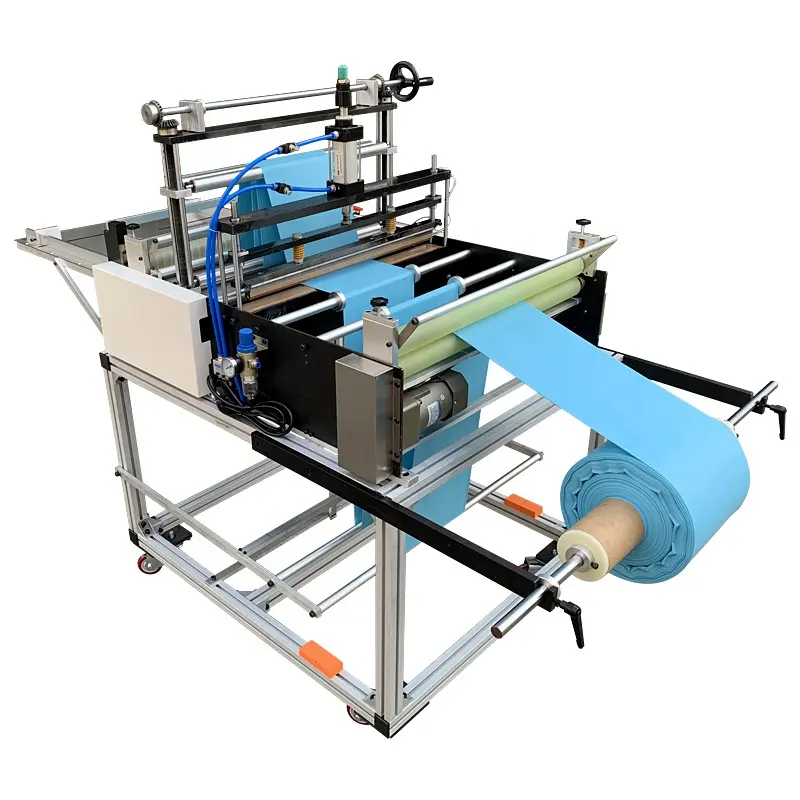 Fully Automatic PVC Bag Making Machine Roll To Sheet Plastic Bag Heat Sealing And Cold Cutting Machine