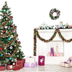 زينة عيد الميلاد الجديدة الرائجة عبر الحدود، شريط صوف مشفر أحمر وأخضر بطول 2 متر لتزيين الحفلات - Product Image 1