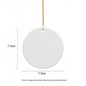 Popular Colgante Cerámico Plano de 3 Pulgadas con Cordón Dorado para Sublimación, Transferencia Térmica, Decoración Navideña Personalizada, Manualidades - Product Image 3
