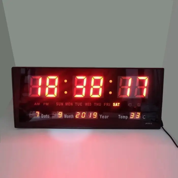 Relógio de Parede com Calendário Digital, Display LED, Tubo Nixie Grande, 3615