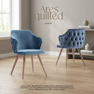 Fauteuil d'appoint moderne en velours rembourré de mousse, écologique, capitonné, avec pieds en bois pour salon - Product Image 3
