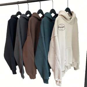 Sweat à capuche personnalisé de haute qualité, 500 g/m², poids lourd, en molleton bouclette, épaules tombantes, coupe classique, pour homme, hiver - Product Image 1