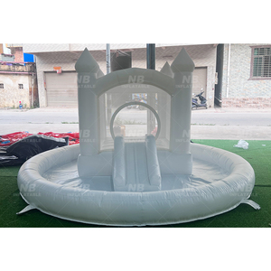 White Wedding Indoor Outdoor <b>Inflatable</b> Castle House Jumping Trampoline White <b>Inflatable</b> Castle White <b>Inflatable</b> Castle White We - Product Image 1