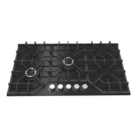 Cuisinière à gaz encastrable OEM/ODM d'usine, 5 brûleurs, plaque de cuisson en verre trempé 90 cm pour la maison, l'hôtel et la cuisine