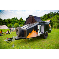 2025 Hotsale pour Ecocamper Campeur tout-terrain en fibre de verre Teardrop avec tente sur le toit Compact Off-Road RV pour le camping familial