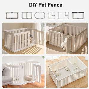 Kandang anjing plastik, pagar kandang anjing lipat mudah dirakit 136*71cm untuk anak anjing ukuran kecil sedang - Product Image 6