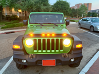 Protection de capot avant de voiture, déflecteur anti-insectes et anti-sable avec lumière pour Jeep Wrangler JL 2018-2020, garde-boue extérieur