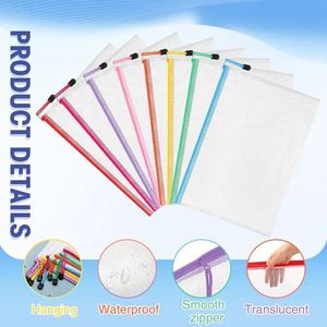 Thickened Waterproof A4 A6 PVC Clear Mesh Book File Bag <b>Document</b> Pouch Receipt Storage Stationery Organizer School Office - Product Image 3