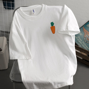 เสื้อครึ่งแขนทรงหลวมพิมพ์ลายการ์ตูนของผู้หญิง, เสื้อครึ่งแขนผ้าฝ้ายป้องกันการพันผ้าถัก-XL-ทันสมัยในสำนักงานฤดูร้อน/โอกาสสบายๆ - Product Image 5