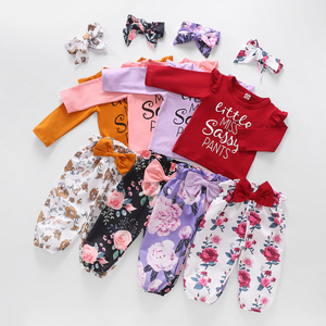 Conjuntos de Ropa para Bebés Recién Nacidos, Primavera, Manga Larga, Tejido de Punto, Algodón, Mameluco para Bebés, Conjuntos de Ropa para Niñas, Boutique de Ropa para Bebés - Product Image 1