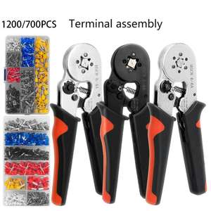 Europäische Rohr klemme HSC8 6-6A 1900 Isolation Crimp zange Set Manuelles Werkzeug mit schwarzem rotem Griff Schwarzer Kopf aus Stahl - Product Image 6