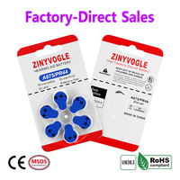Piles auditives zinc-air taille 675 1,45 V 550 mAh haute capacité longue durée sans mercure certifiées CE RoHS UN38.3