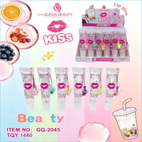 Lot de 24 brillants à lèvres liquides longue tenue Love Queen Beauty, 6 couleurs, hydratants, brillants, huile à lèvres, avec porte-clés charmant