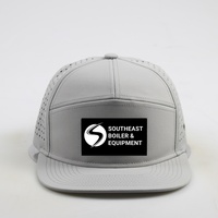 Logo brodé 3D personnalisé 7 panneaux Sporty Snapback Hat Curve Brim Waterproof Terry Mesh Performance pour Sports de plein air Camping