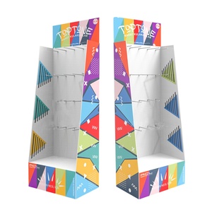 Exhibidores de Cartón Plegables al por Mayor para Tiendas, Exhibidores de Piso con Ganchos, Exhibidores de Cartón Corrugado para Supermercados con Ganchos - Product Image 3