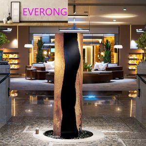 Decorazione da <span class=keywords><strong>giardino</strong></span> distintiva su misura <span class=keywords><strong>per</strong></span> esterno in pietra di basalto scolpita roccia cascata fontana in vendita - Product Image 6