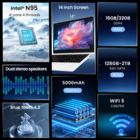Nouveau prix bas de gros, ordinateur portable professionnel Intel 14,1 pouces, 16 Go de RAM, 512 Go de SSD, Windows 11, processeur quadricœur 1,7 GHz, écran IPS