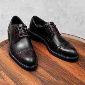Fabricants de chaussures en cuir de luxe sur mesure, vente en gros, haute qualité, grandes tailles, chaussures derby, cuir brillant - Product Image 1