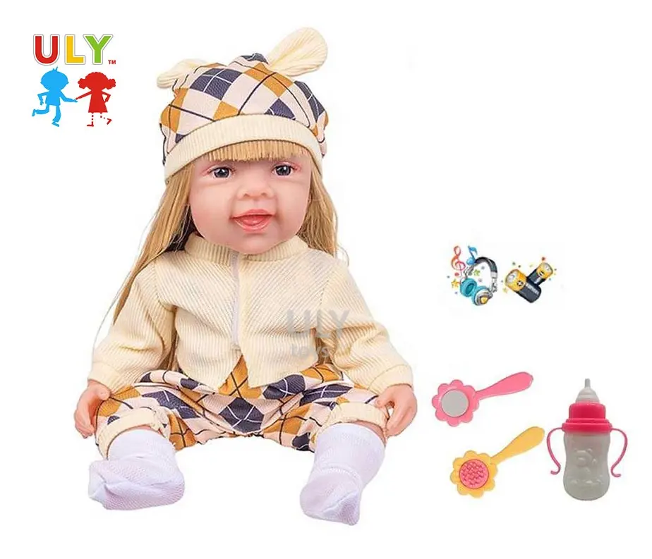 14 pollici neonato Reborn Doll in silicone morbido bambole realistici giocattoli per bambini Reborn Baby Doll con funzione interattiva Touch Shaking