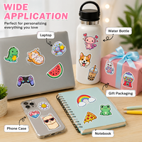Autocollants en vinyle découpés sur mesure, imperméables, motifs Kawaii, avec carte arrière et emballage en sac OPP, pour cadeaux d'enfants, scrapbooking, fêtes, OEM ODM