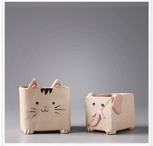 Macetas de Suculentas Pintadas <span class=keywords><strong>a</strong></span> <span class=keywords><strong>Mano</strong></span> de Estilo Zakka, Adorables Macetas de Cerámica con Diseño de Animales de Dibujos Animados, Éxito de Ventas Transfronterizo - Product Image 5