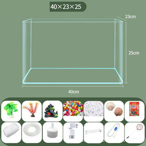 Woonkamer kleine goudvisbak transparante glazen visbak <span class=keywords><strong>aquarium</strong></span> met zuurstofverlichting - Product Image 4