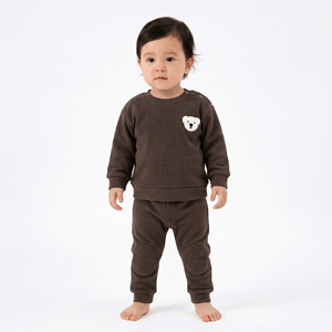 Bộ áo nỉ thêu hình gấu ngỗng phong cách châu Âu Mỹ cho bé trai, chất liệu vải gân, bộ đồ hai mảnh cho trẻ sơ sinh mùa thu - Product Image 1