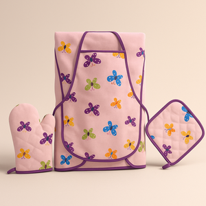 Usine en gros coton ensemble <span class=keywords><strong>de</strong></span> tablier <span class=keywords><strong>de</strong></span> <span class=keywords><strong>cuisine</strong></span> <span class=keywords><strong>et</strong></span> gants <span class=keywords><strong>de</strong></span> four <span class=keywords><strong>manique</strong></span> - Product Image 1
