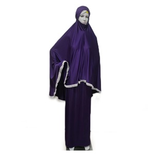Lait Soie Doux Dame Musulmane Jilbab 2 Pièces Abaya Robe Musulmane Femmes En Gros 2 Pièces Ensemble Femmes Abaya - Product Image 4