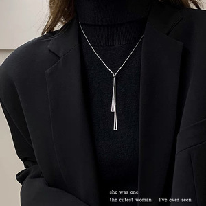 Alloy Long Sweater Chain Necklace Geometric Triangle Style Silver Gold Women's Jewelry Daily Wear Fashion Pendant Necklaces - Product Image 2