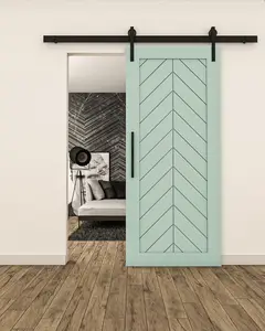 Горячая Распродажа ПВХ пленка ламинированная Современная МДФ раздвижные межкомнатные деревянные двери стиль двери сарая
