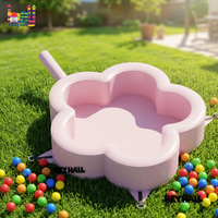 Kolam Bola Tiup PVC Berkualitas Tinggi Bertema Bunga untuk Anak-anak, Kolam Bola Tiup Komersial untuk Dijual