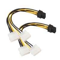 Adaptateur de convertisseur PCI-E Express double Molex 4/8 broches Câble USB SATA Carte USB Riser Connecteur RJ45 DVI-D VGA PVC Coated Copper 18cm
