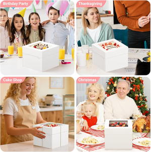 Caixas de Papel para Bolos e Doces com Janela, Caixa Descartável para Produtos de Panificação, Tortas, Biscoitos, Suprimentos para Casamentos e Aniversários - Product Image 5