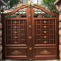 Portes d'entrée coulissante en métal forgé, 3 pièces, Design de porte d'entrée de jardin, de cour et de moto
