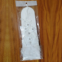 Gants d'étiquette de mariage nuptiale dentelle soluble dans l'eau en forme de fleur diamant crochet doigt longs gants de mariée